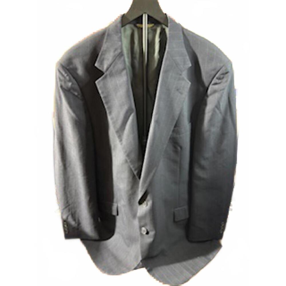 Lord & Taylor Men's Navy Blue‎ w/ Light Colored Stripes Sport Coat Blazer 48L